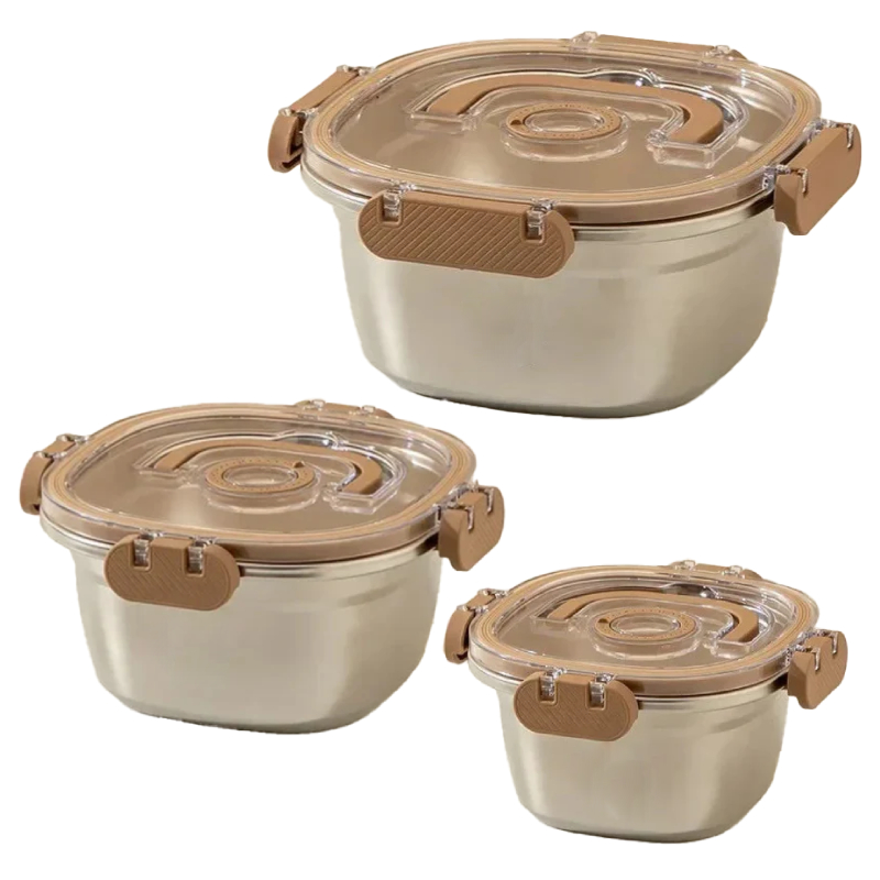 Trois Porte Manger en Acier inoxydable FRESH-BOX – Image 5