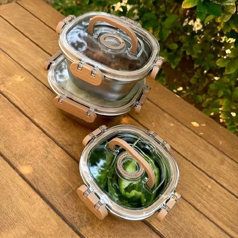 Trois Porte Manger en Acier inoxydable FRESH-BOX – Image 3