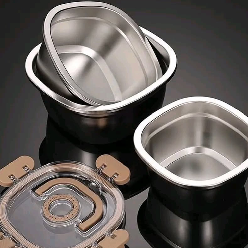 Trois Porte Manger en Acier inoxydable FRESH-BOX – Image 2