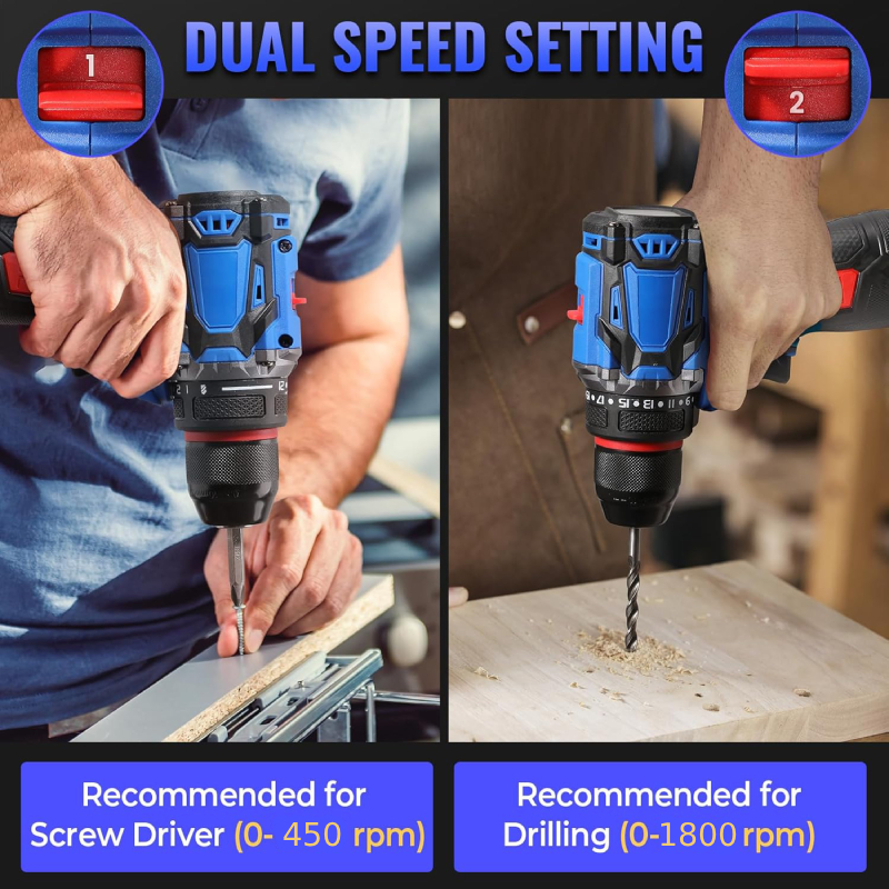 Visseuse Perceuse Brushless A Batterie 16.8V POWERBLU YAE6150 – Image 2