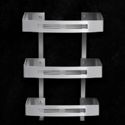 Etagère Face Triple en Aluminium pour Salle de Bain