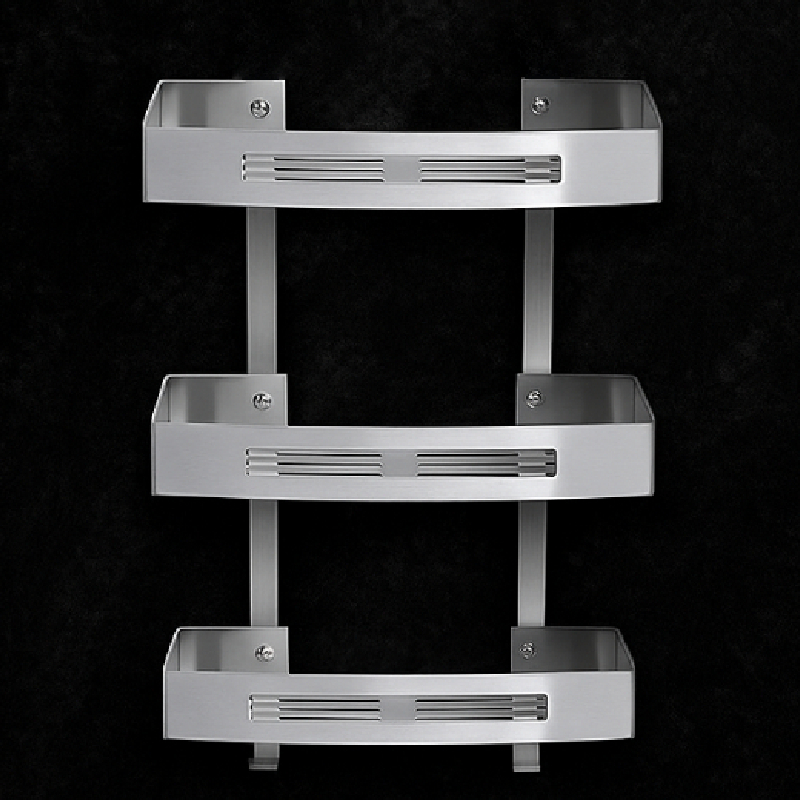 Etagère Face Triple en Aluminium pour Salle de Bain