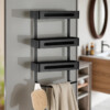 Etagère Face Triple Noir pour Salle de Bain