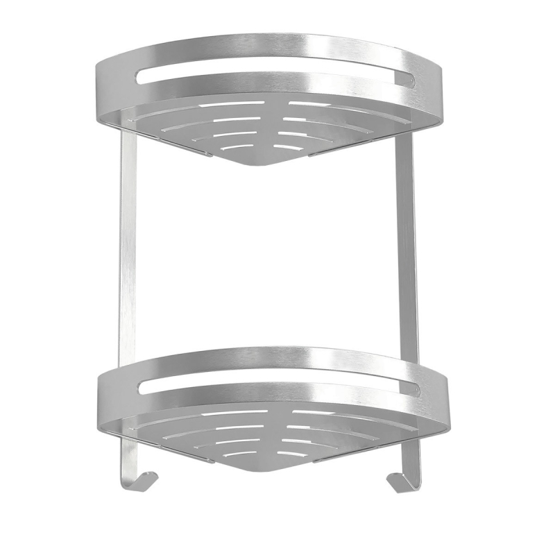 Etagère coins Double en aluminium pour Salle de Bain – Image 2