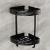 Etagère Coins Double Noir pour Salle de Bain