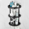 Etagère Coins Triple Noir pour Salle de Bain