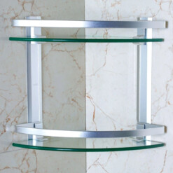 Alternative view of Etagère coins Double en verre et Aluminium SANWATER