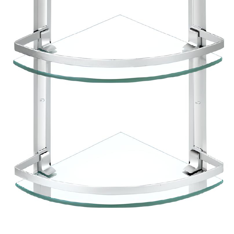 Etagère coins Triple en verre et Aluminium – Image 2