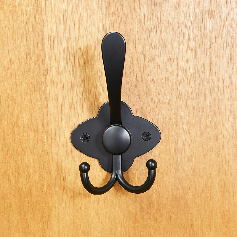 Patère noire en métal 3 Crochets