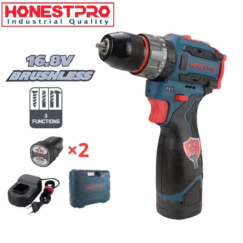 Visseuse perceuse 2 Batteries BRUSHLESS 16.8V HONESTPRO YAE2249