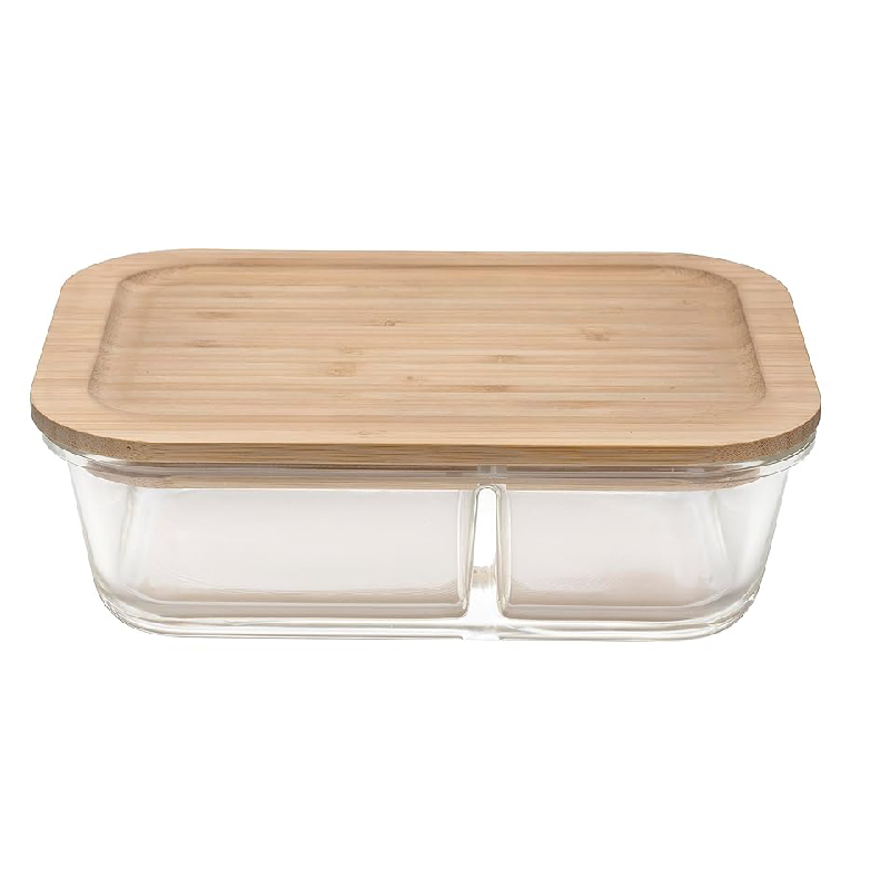 Boîte à lunch en borosilicate avec couvercle en bois – Image 5