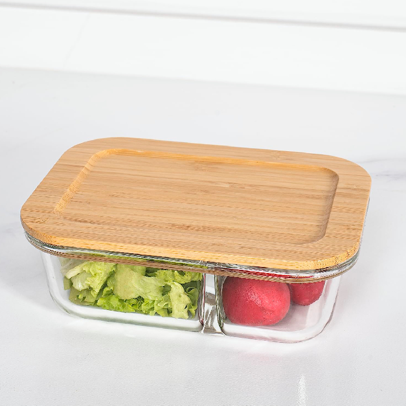 Boîte à lunch en borosilicate avec couvercle en bois – Image 4