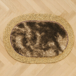 Tapis d'entrée ovale en plume