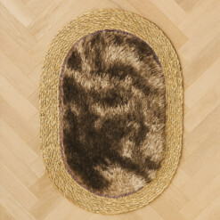 Alternative view of Tapis d'entrée ovale en plume