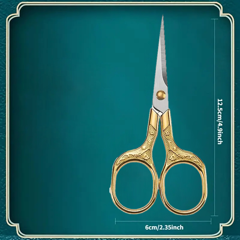 Mini Ciseaux vintage avec poignées dorée – Image 3