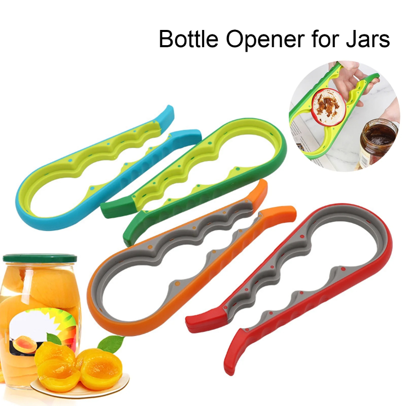 Ouvre-boite rapide 4 en 1 en caoutchouc avec Lot de 4 cuillères doseuses pliables – Image 2