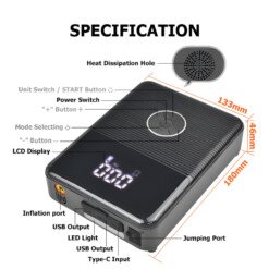 Compresseur De Voiture Avec Booster Batterie 21800Mah BEETRO – Image 4