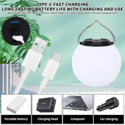 Lanterne portable de camping sphérique rechargeable – Image 5