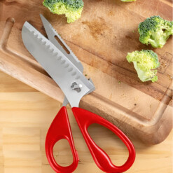 Ciseaux-couteau de cuisine 2EN1 en acier inoxydable