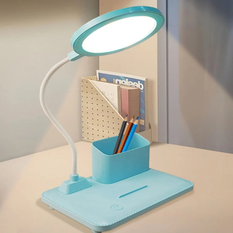 Lampe de bureau flexible avec porte stylo (Blanc) – Image 2