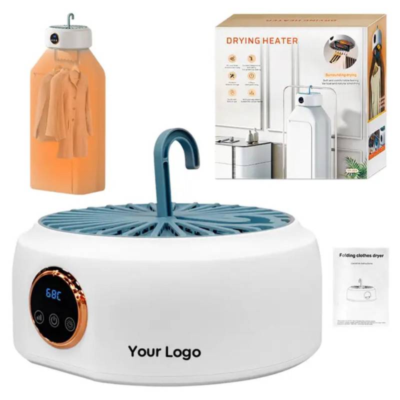 Séchoir à linge électrique portable avec minuterie et affichage LED