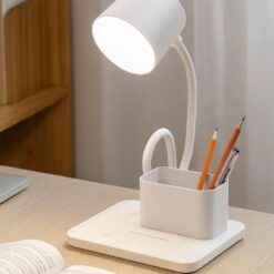 Alternative view of Lampe de bureau flexible avec porte stylo (Blanc)