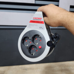 Enrouleur de Câble Crown 3 ports 7m CROWN 3000W A0315