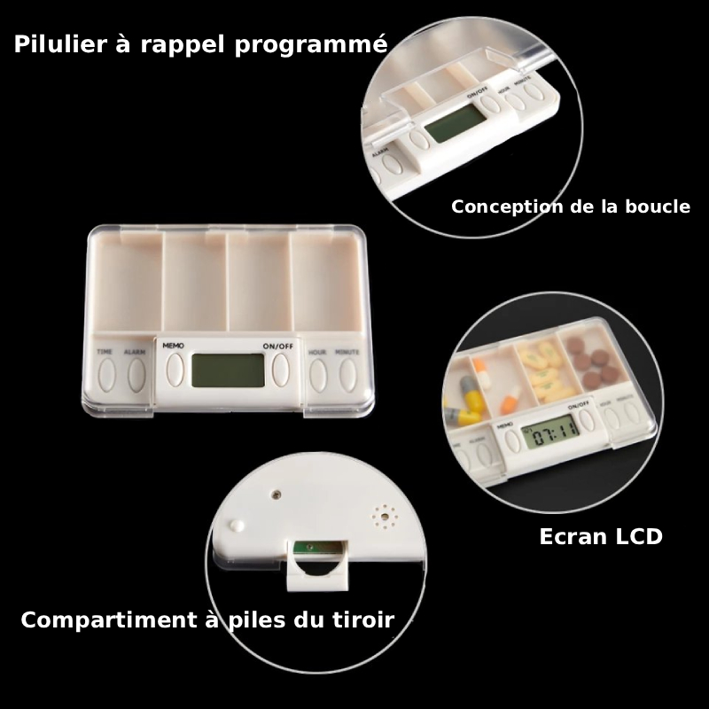 Boite à médicaments portable avec alarme – Image 4