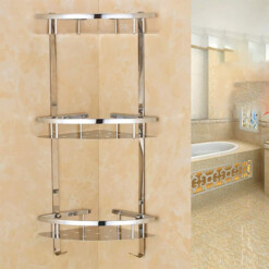 Alternative view of Etagère coin murale 3 niveaux inoxydable OSCAR