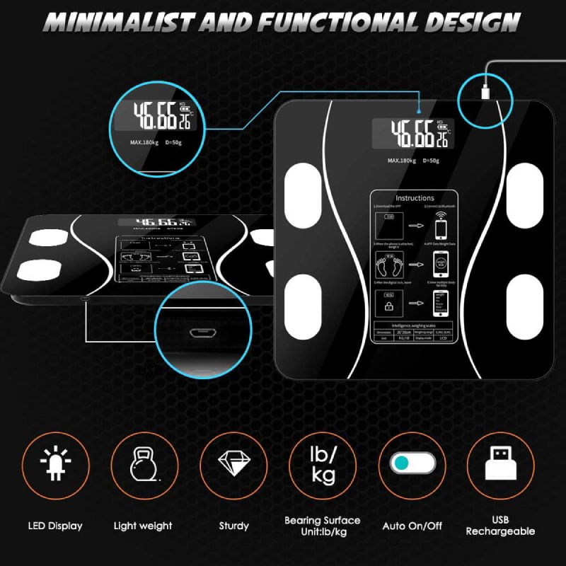 balance numérique intelligente de haute précision 180KG – Image 4