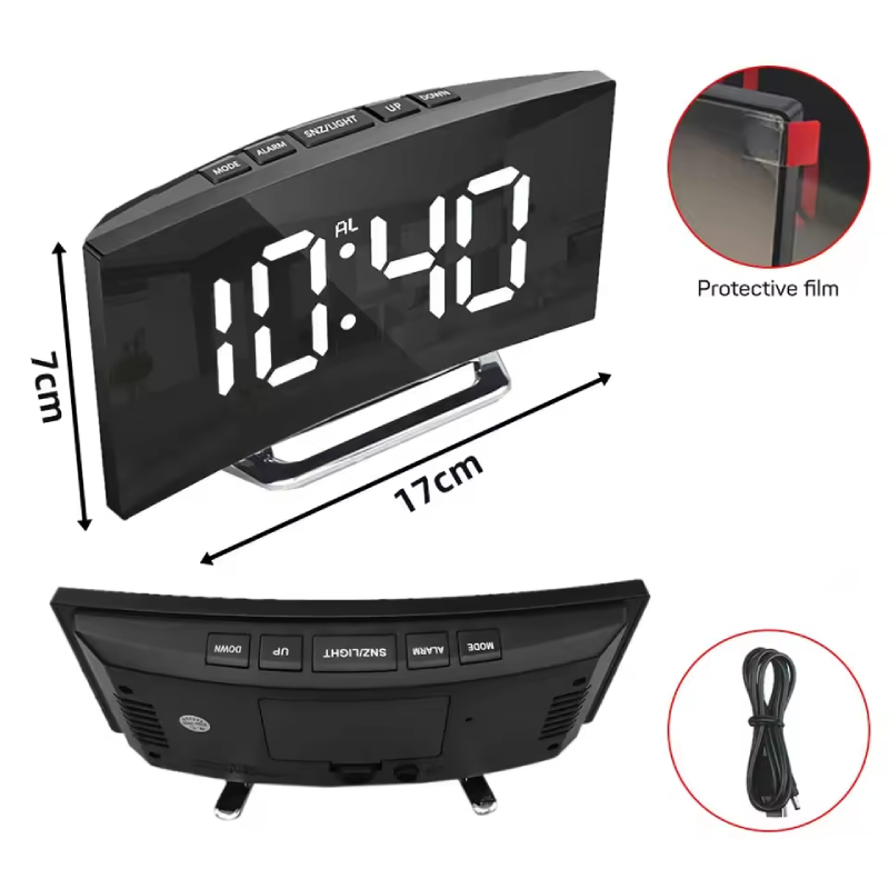 Réveil miroir intelligent électrique et à piles – Image 6