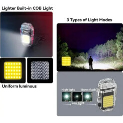 Alternative view of Briquet électrique avec lampe torche 3 modes rechargeable