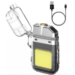 Briquet électrique avec lampe torche 3 modes rechargeable