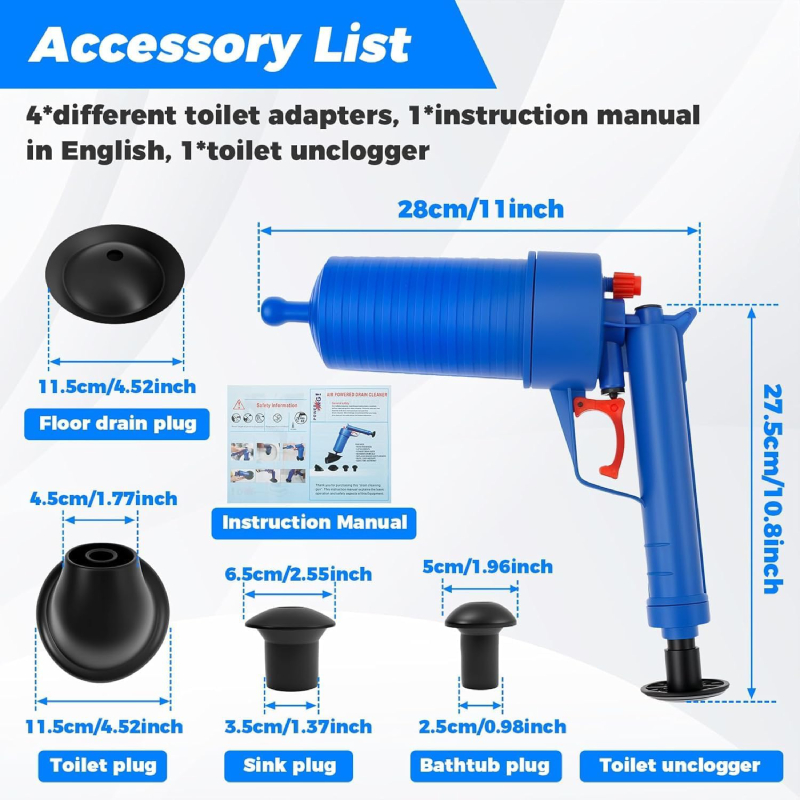 Déboucheur à piston avec accessoires – Image 3