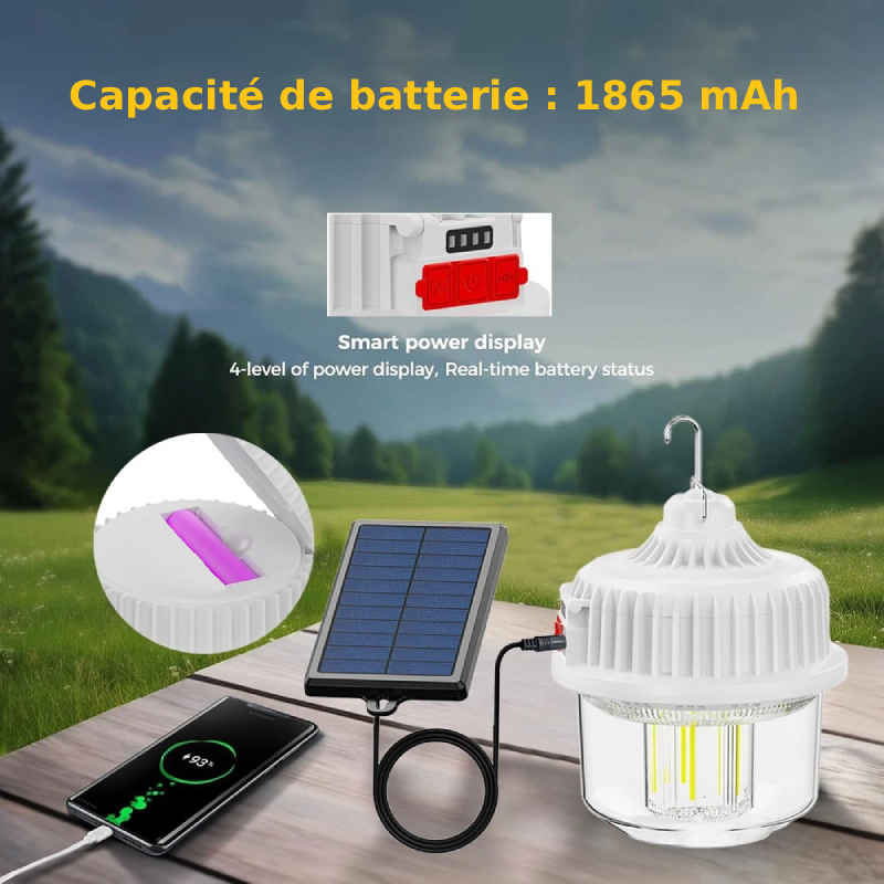 Lampe de camping solaire 100W – Image 4