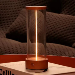 Alternative view of Veilleuse Led rechargeable en bois naturel