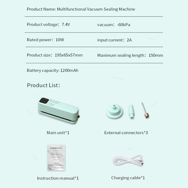 Mini machine à sceller rechargeable + 6 sachets alimentaires – Image 6