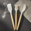 3 Spatules en Silicone avec Manche en Bois