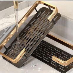 Alternative view of Etagère face salle de bain aluminium doré