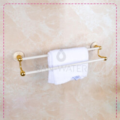 Alternative view of Porte serviette double Doré SANWATER