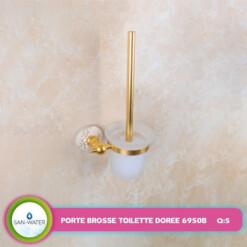 Alternative view of Brosse de toilette avec support mural doré SANWATER