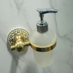 Alternative view of Porte savon liquide et shampoing doré SAN WATER