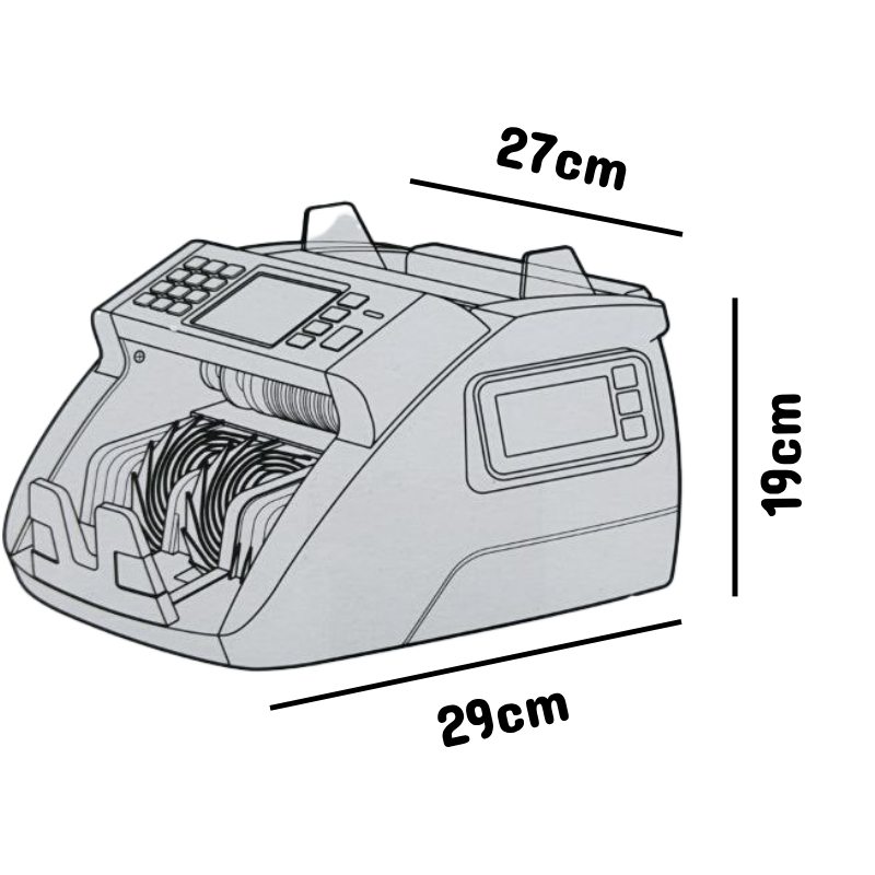 Compteuse de billet rechargeable avec détecteur faux billet et 3 afficheurs CROWN CT44157 – Image 5