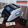 Compteuse de billet rechargeable avec détecteur faux billet et 3 afficheurs CROWN CT44157