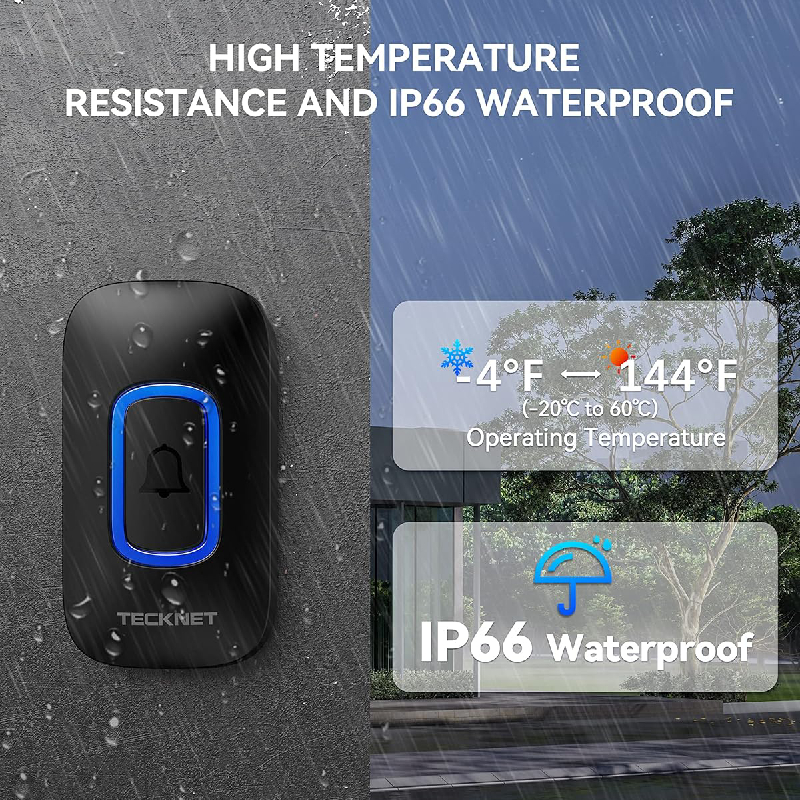 Sonnette sans fil à piles étanche RL – Image 4