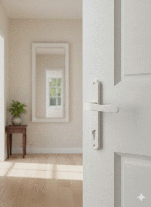 Serrure avec poignée de porte en aluminium