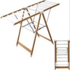 Alternative view of Sèche linge Aluminium design Bois