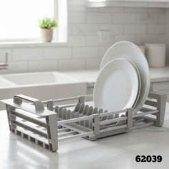 Égouttoir à vaisselle extensible en aluminium Gris 62039