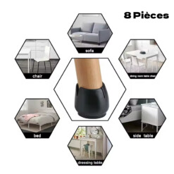 Alternative view of Lot de 8 capuchons pour chaises antidérapant