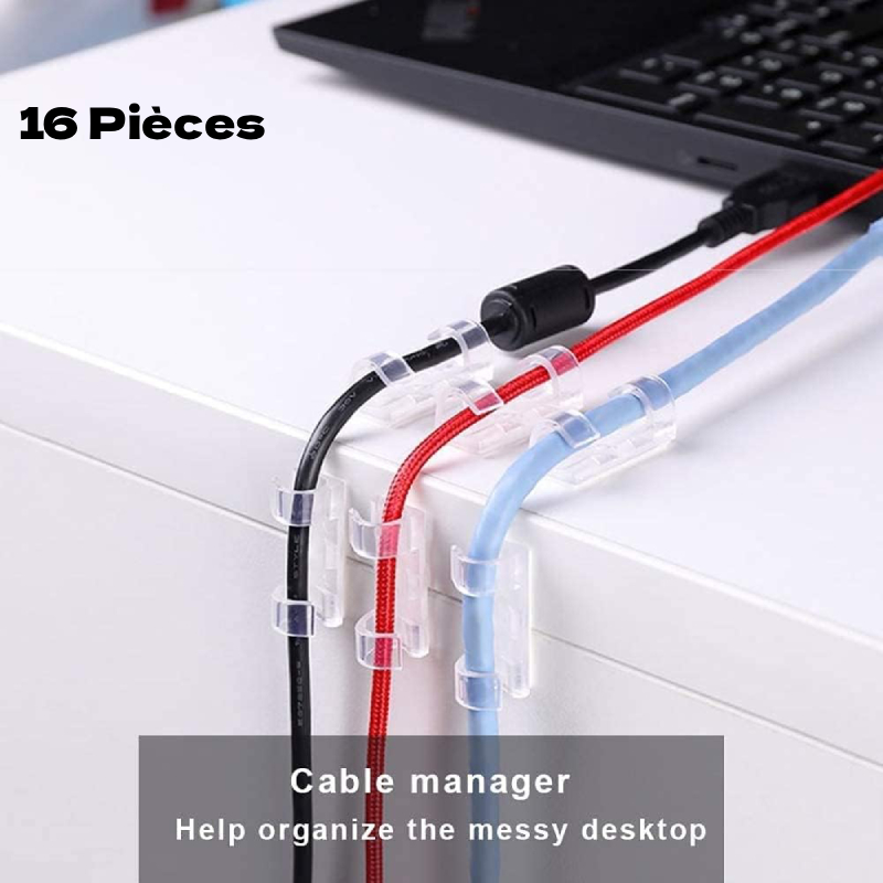 Lot de 16 attaches câble adhésives – Image 5